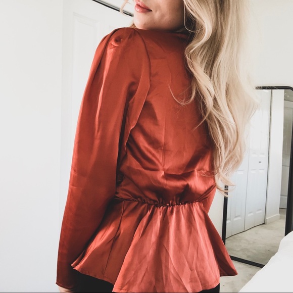 Silky Rose Cross Front Blouse - Picture 2 of 4